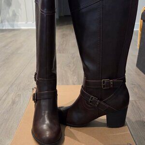 Indigo Women's Leather Boots - Size 8.5 - Dark Brown